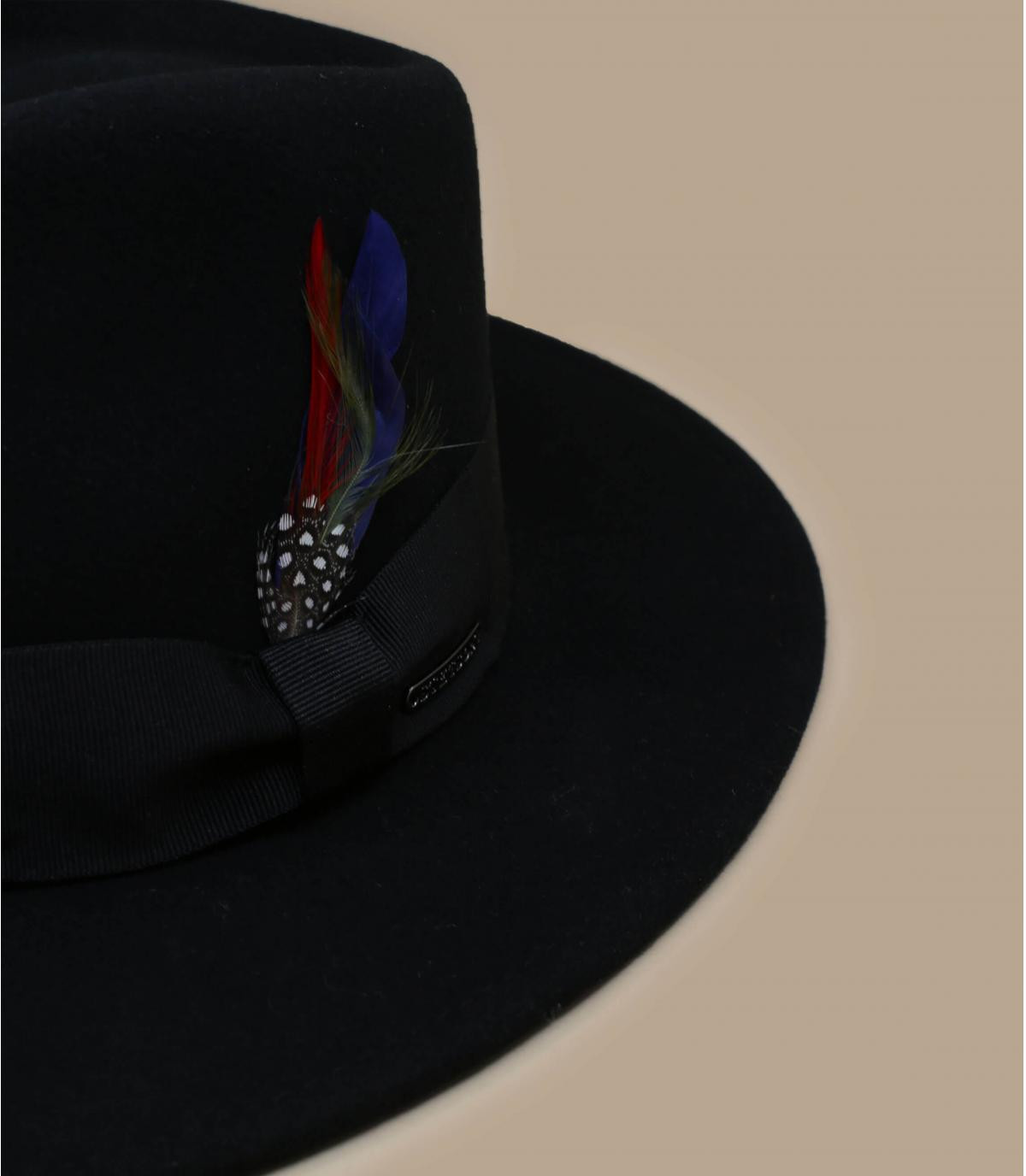 black wool cashmere fedora